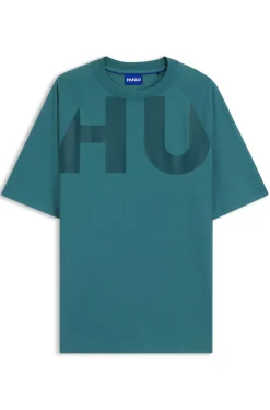 Loose-Fit T-Shirt aus Baumwoll-Jersey mit Wraparound-Logo