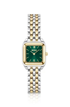 MAE PETITE Uhr mit grünem Zifferblatt und zweifarbigem Armband