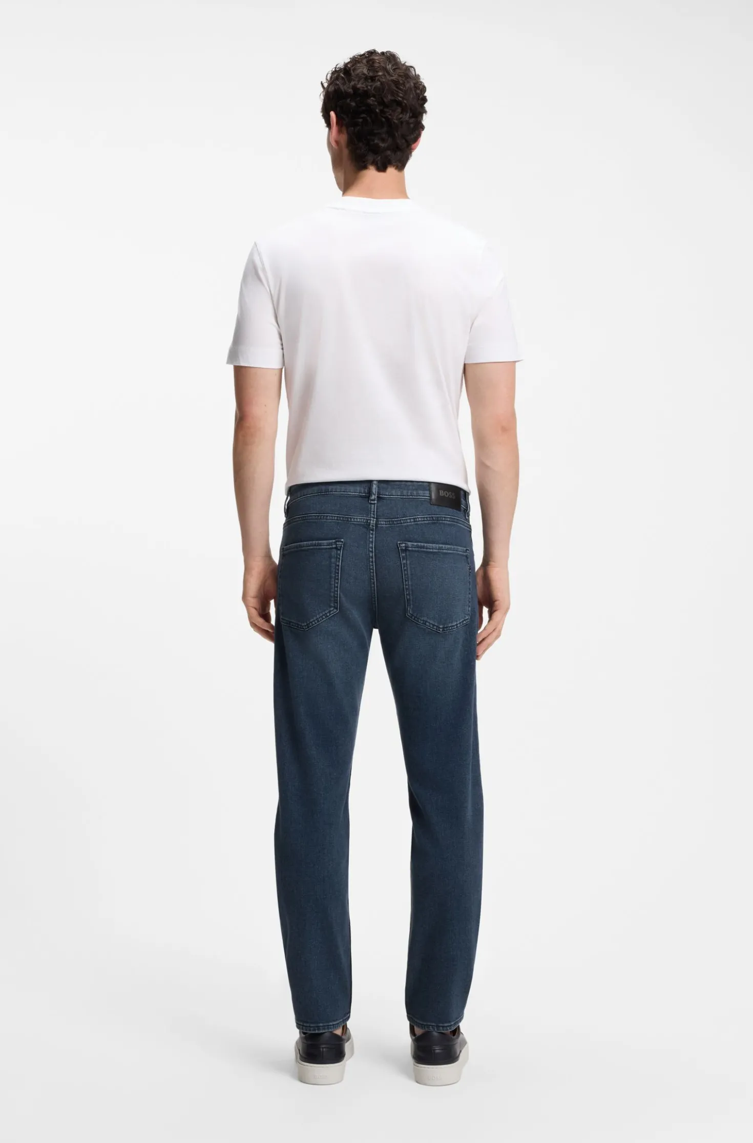 Maine blaue Regular-Fit Jeans aus bequemem Stretch-Denim