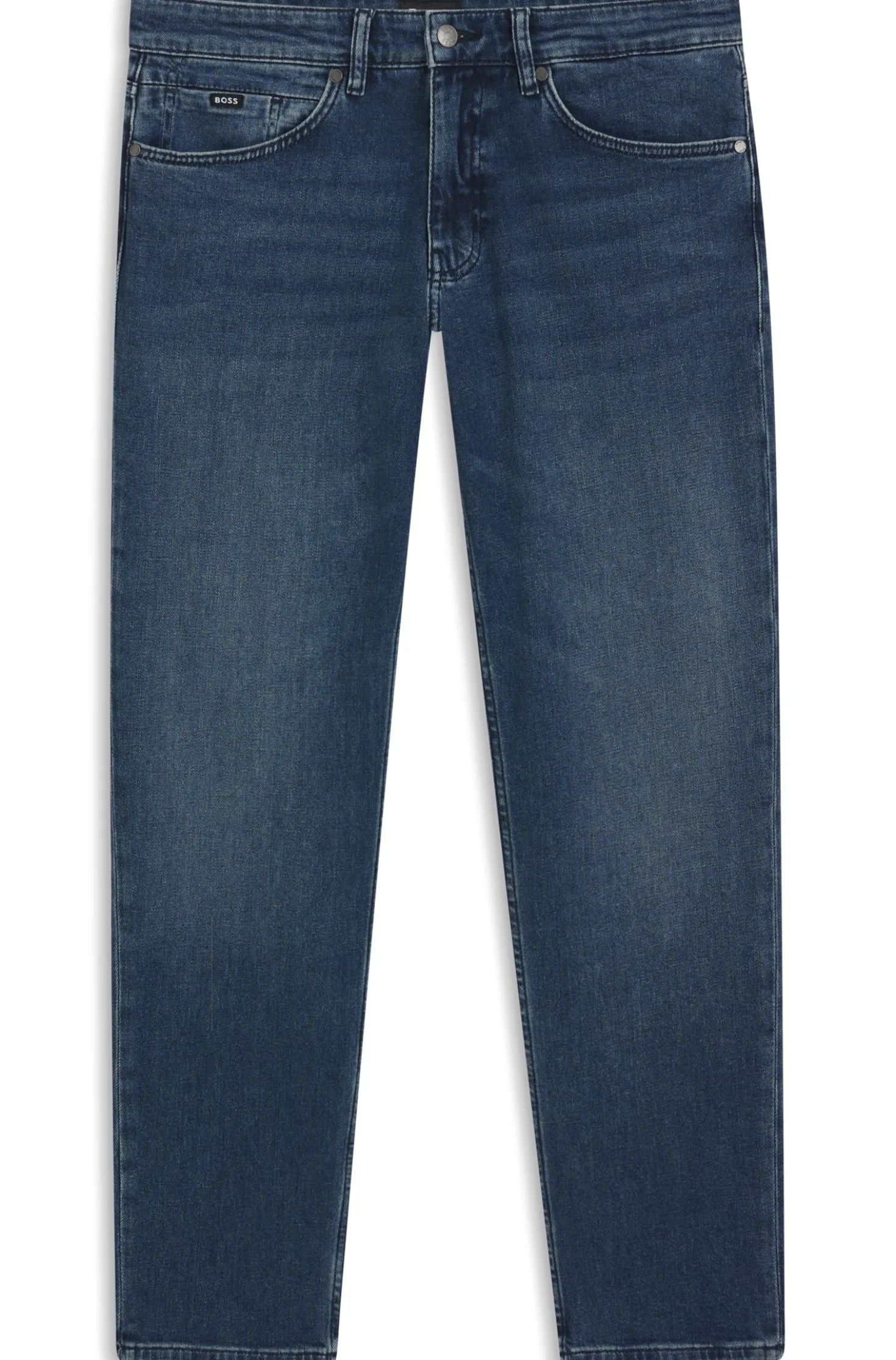 Maine blaue Regular-Fit Jeans aus bequemem Stretch-Denim