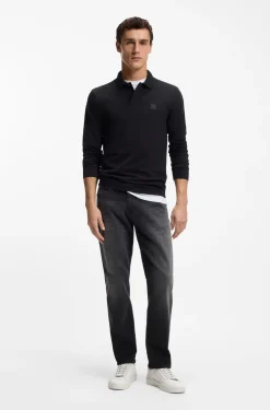 Maine Regular-Fit Jeans aus schwarzem Super-Stretch-Denim
