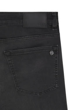 Maine Regular-Fit Jeans aus schwarzem Super-Stretch-Denim