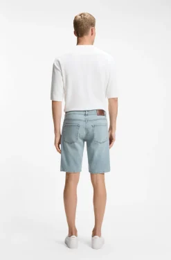 Maine Regular-Fit Shorts aus bequemem blauem Stretch-Denim