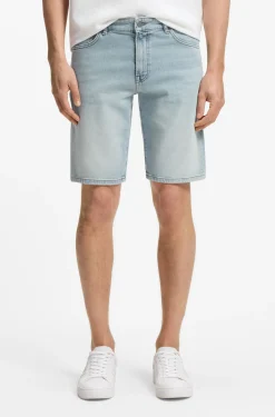 Maine Regular-Fit Shorts aus bequemem blauem Stretch-Denim