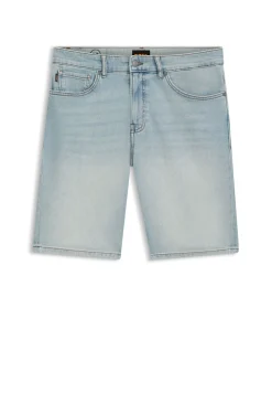 Maine Regular-Fit Shorts aus bequemem blauem Stretch-Denim
