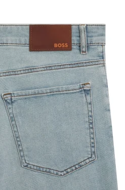 Maine Regular-Fit Shorts aus bequemem blauem Stretch-Denim
