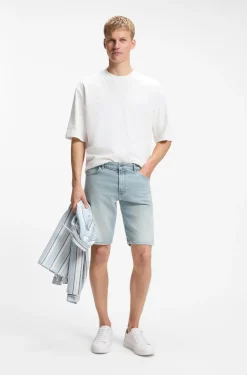 Maine Regular-Fit Shorts aus bequemem blauem Stretch-Denim