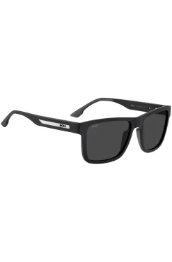 Mattschwarze Sonnenbrille mit Logo-Einsatz
