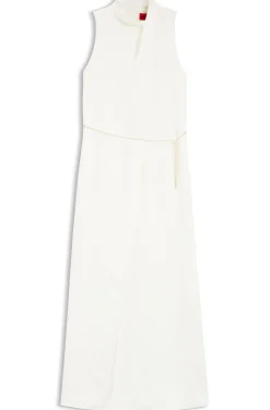 Maxikleid aus Satin mit abnehmbarem Kettengürtel