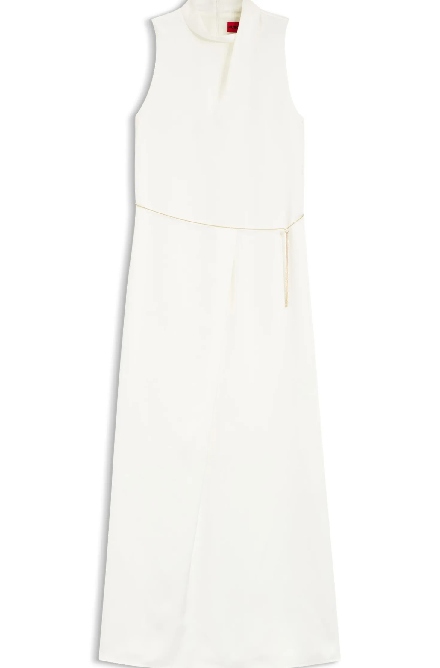 Maxikleid aus Satin mit abnehmbarem Kettengürtel