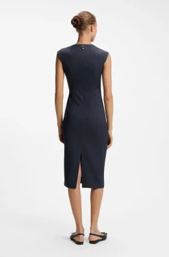 Midikleid mit Drapierung
