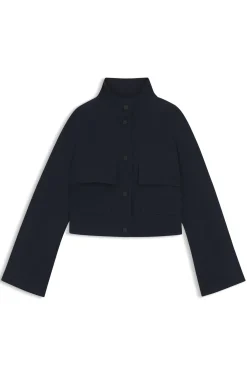 Modern-Fit Jacke aus knitterfreiem Krepp
