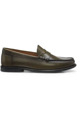 Mokassins aus Leder mit Pennyloafer-Besatz