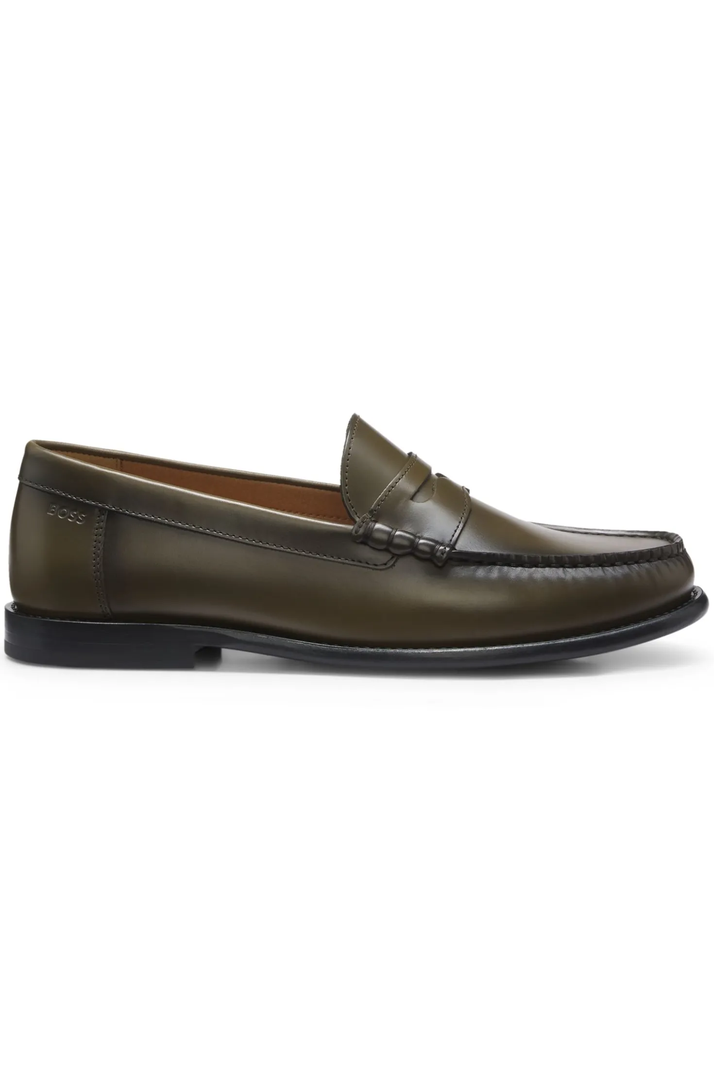 Mokassins aus Leder mit Pennyloafer-Besatz