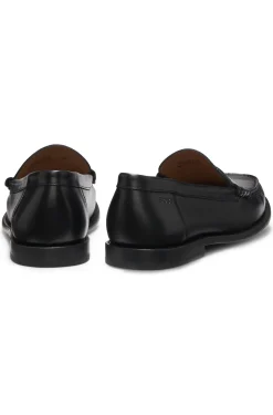 Mokassins aus Leder mit Pennyloafer-Besatz