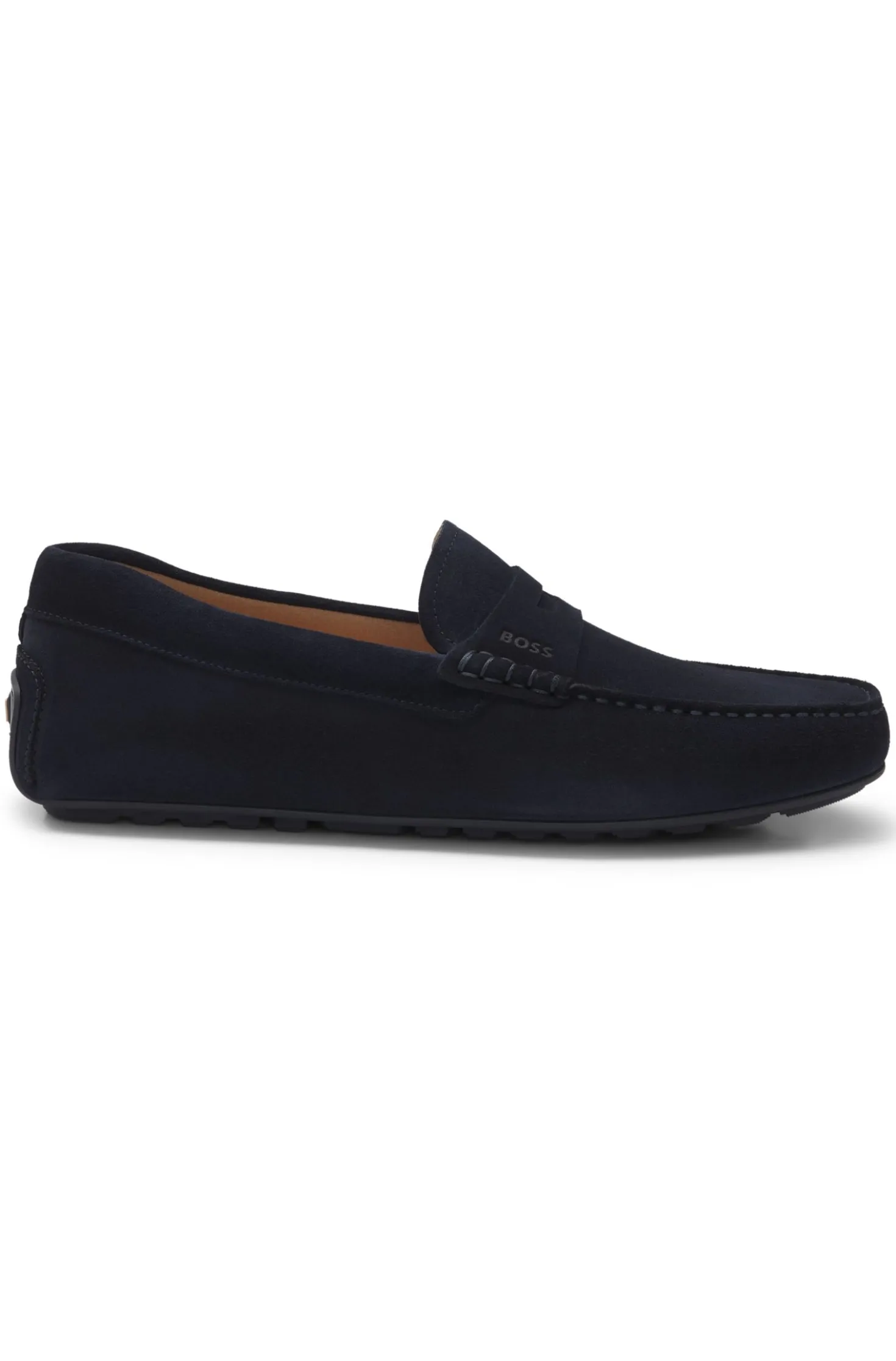 Mokassins aus Veloursleder mit Pennyloafer-Detail