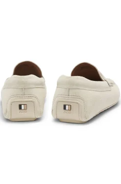 Mokassins aus Veloursleder mit Pennyloafer-Detail