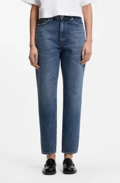 Mom-Fit Jeans aus blauem Denim