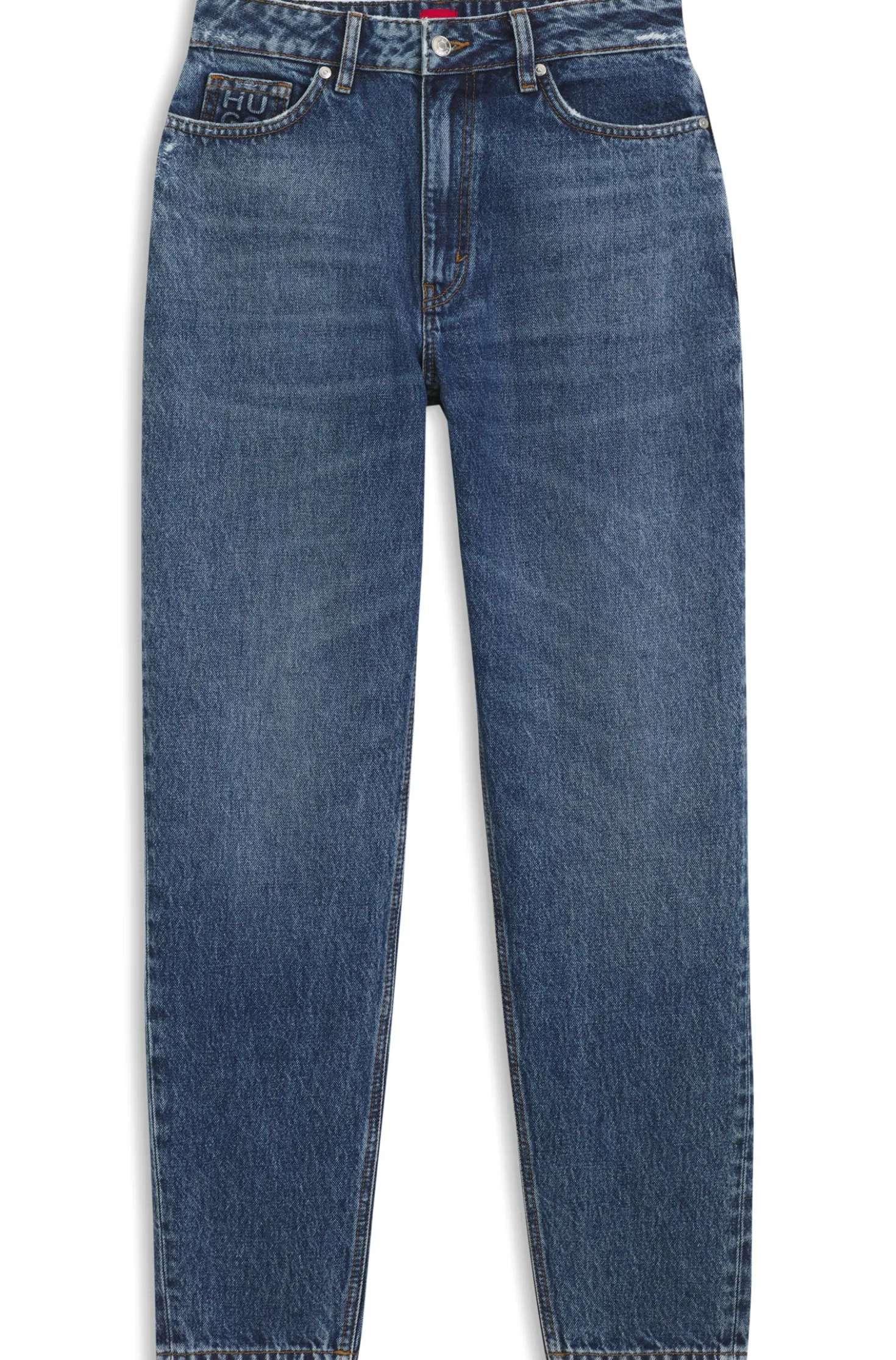 Mom-Fit Jeans aus blauem Denim