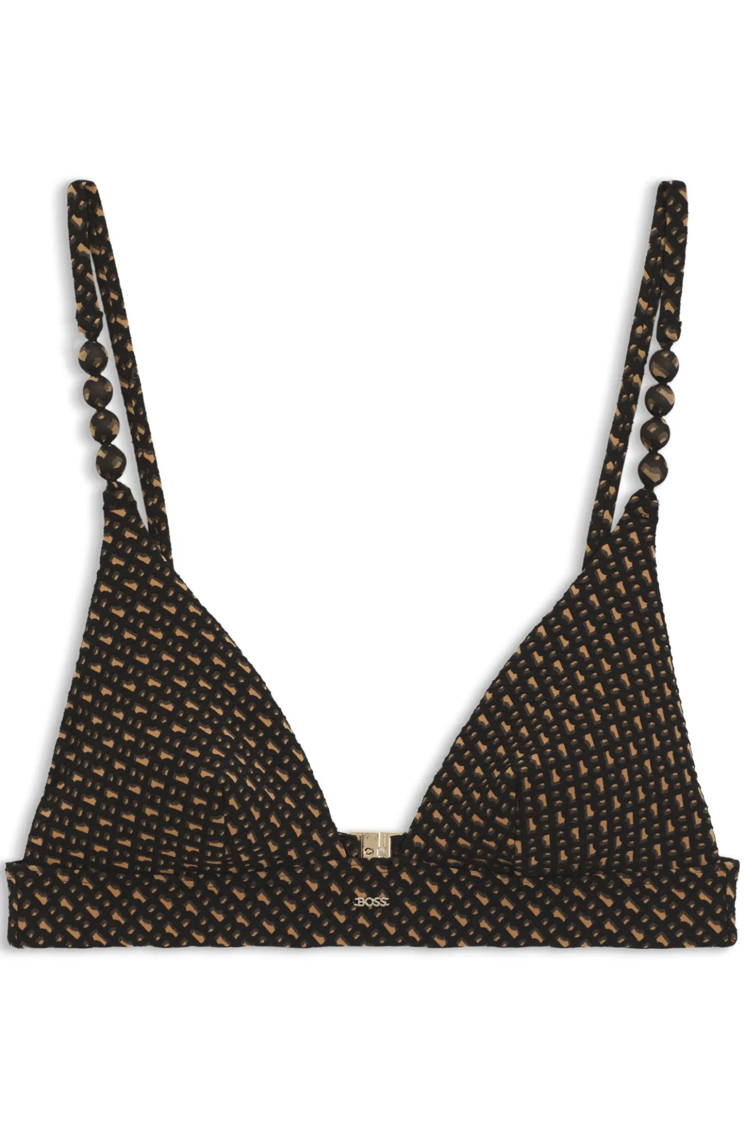 Monogramm-gemustertes Bikini-Top mit herausnehmbarer Wattierung