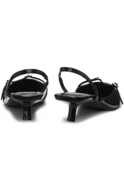 Mules mit offener Ferse aus Brush-Off-Leder