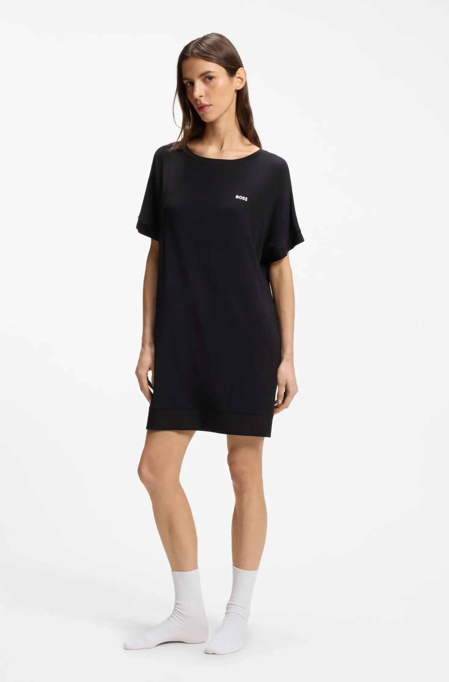 Nachthemd aus Stretch-Jersey mit Logo-Print