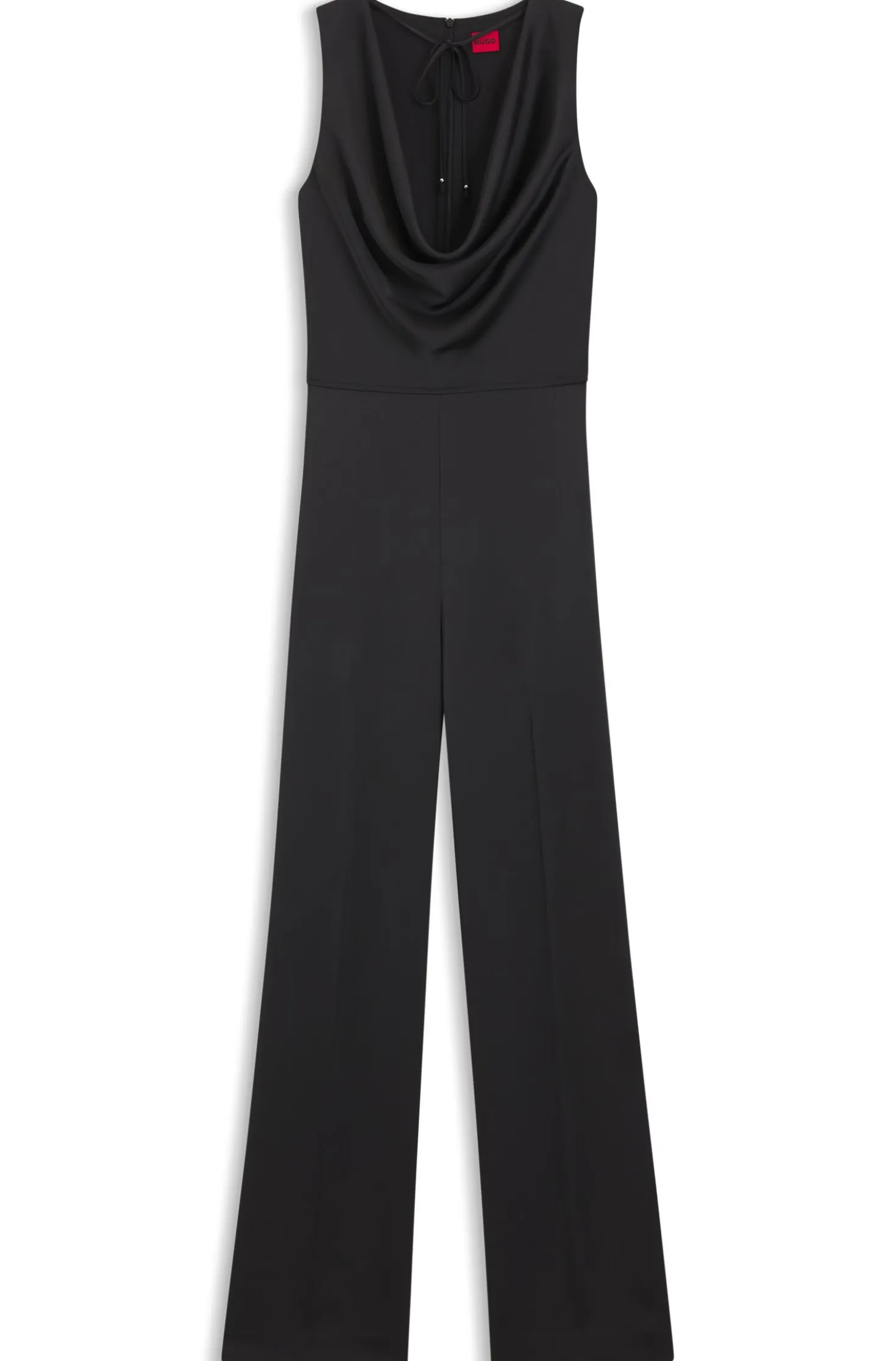 Overall aus Satin mit Wasserfall-Ausschnitt