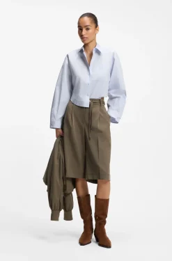 Oversized Bluse aus Baumwoll-Popeline