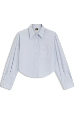 Oversized Bluse aus Baumwoll-Popeline