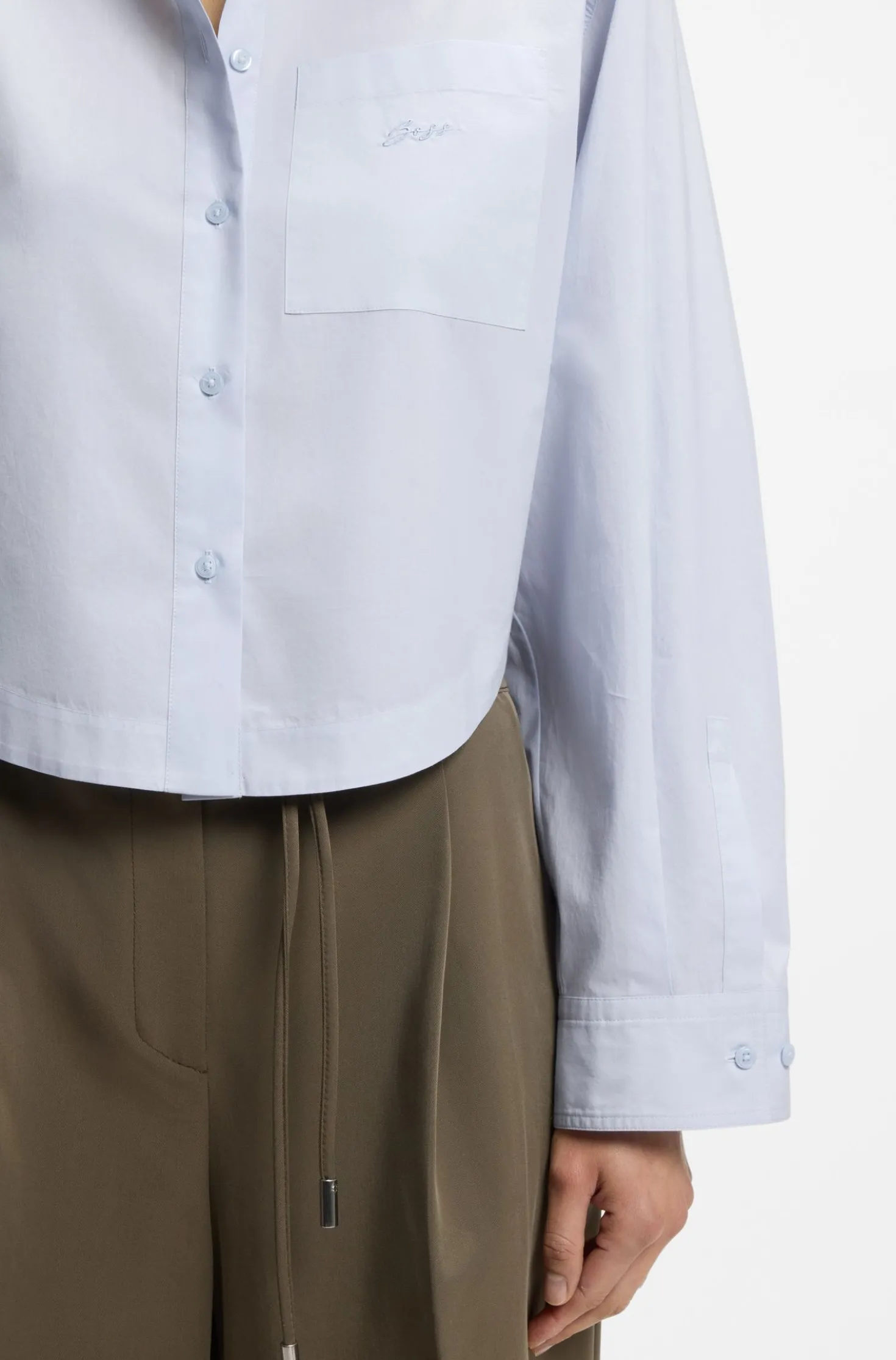 Oversized Bluse aus Baumwoll-Popeline