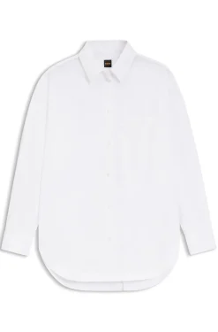 Oversized Bluse aus Baumwoll-Popeline und Organza