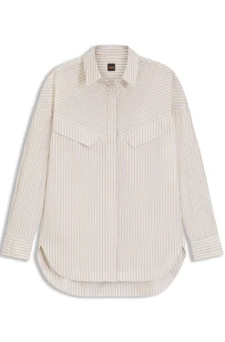 Oversized Bluse aus gestreifter Baumwolle