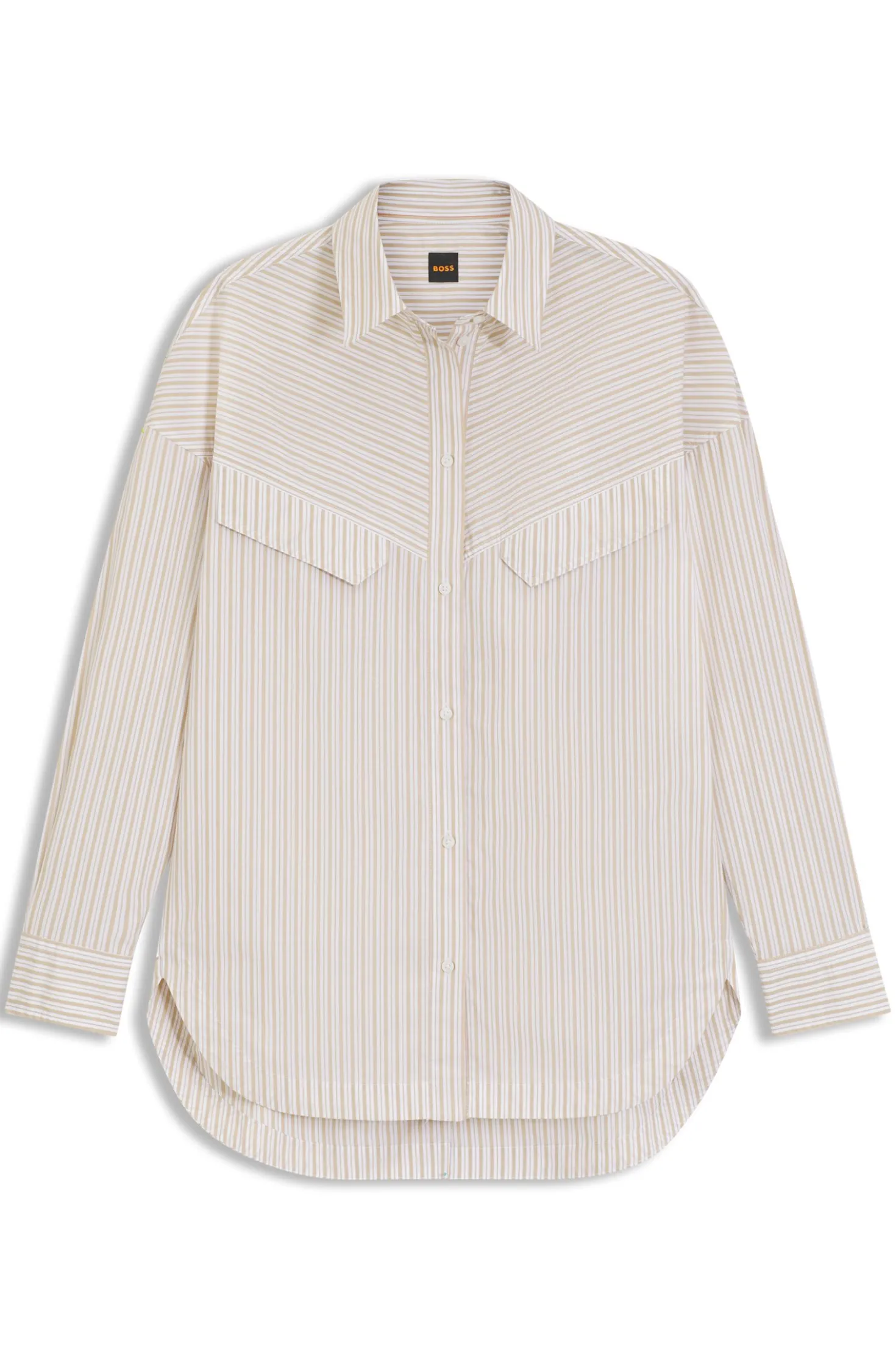 Oversized Bluse aus gestreifter Baumwolle