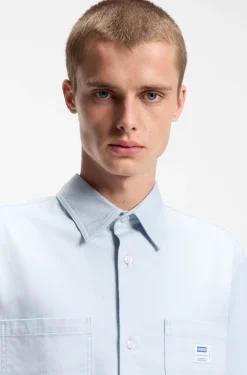 Oversized-Fit Hemd aus strukturierter Baumwolle mit aufgesetzten Taschen