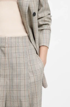 Oversized Hose aus karierter Stretch-Wolle