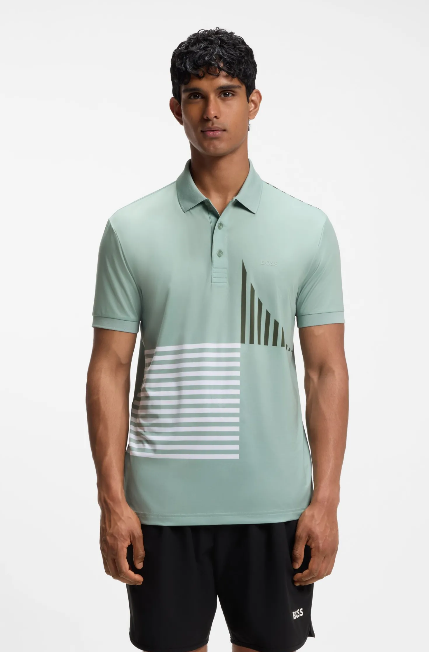 Paddy Active Poloshirt aus Stretch-Jersey mit digitalem Print