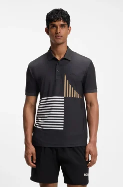 Paddy Active Poloshirt aus Stretch-Jersey mit digitalem Print