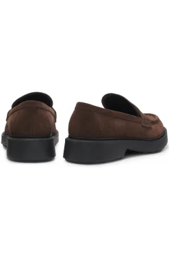 Penny-Loafers aus Veloursleder mit grober Gummisohle