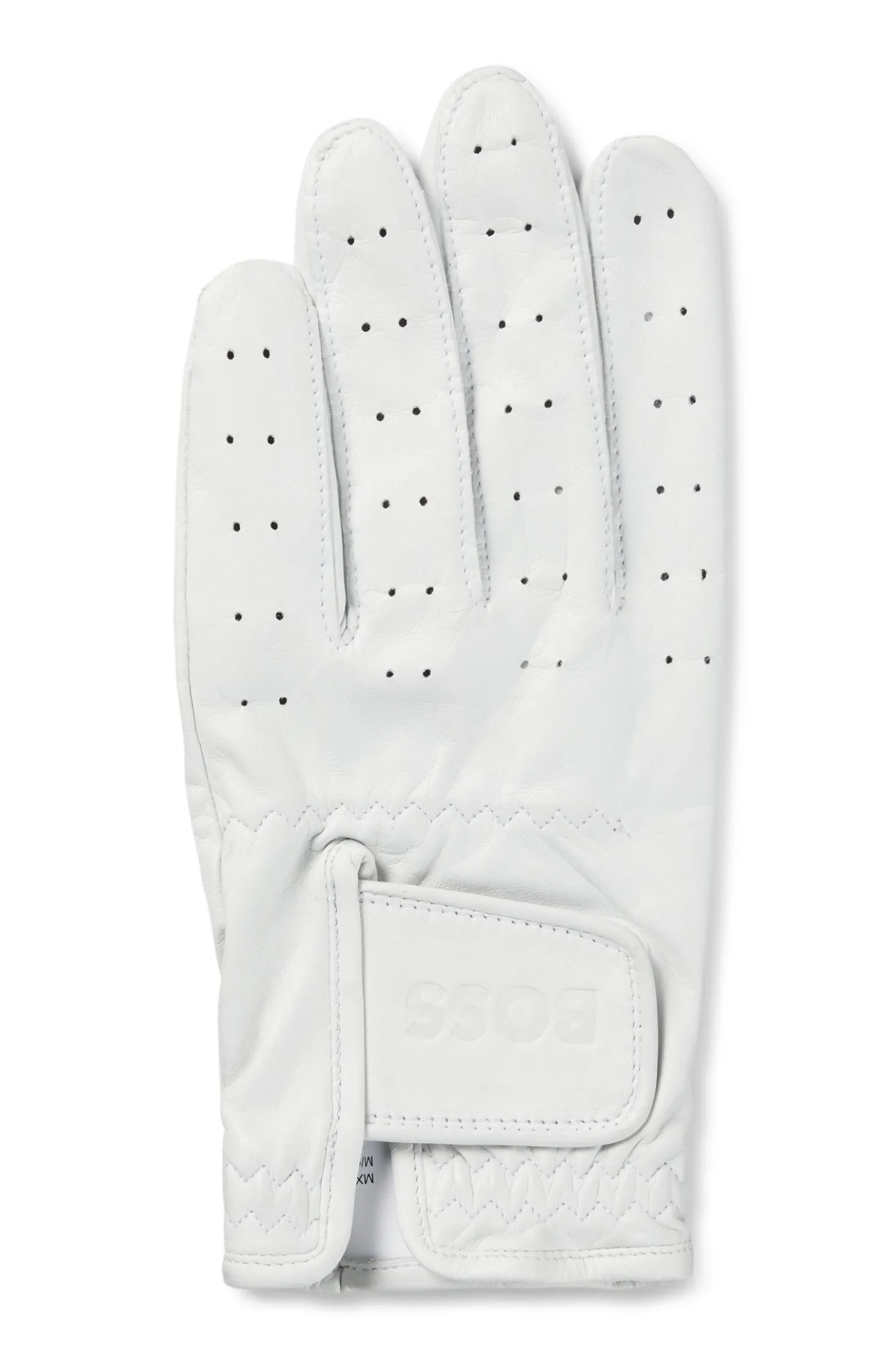 Perforierter Handschuh aus Nappaleder mit Klettverschluss