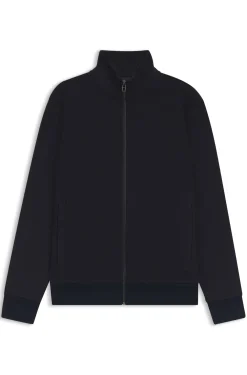 Piqué-Sweatshirt aus merzerisierter Stretch-Baumwolle mit Reißverschluss