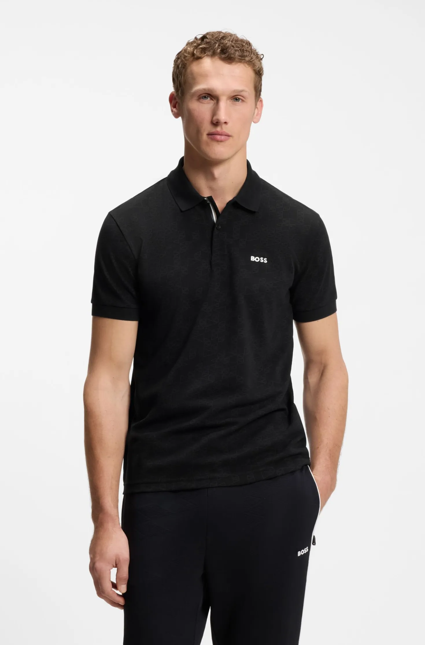 Poloshirt aus Baumwoll-Piqué mit Allover-Print