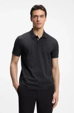 Poloshirt aus Baumwoll-Piqué mit Allover-Print