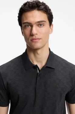 Poloshirt aus Baumwoll-Piqué mit Allover-Print