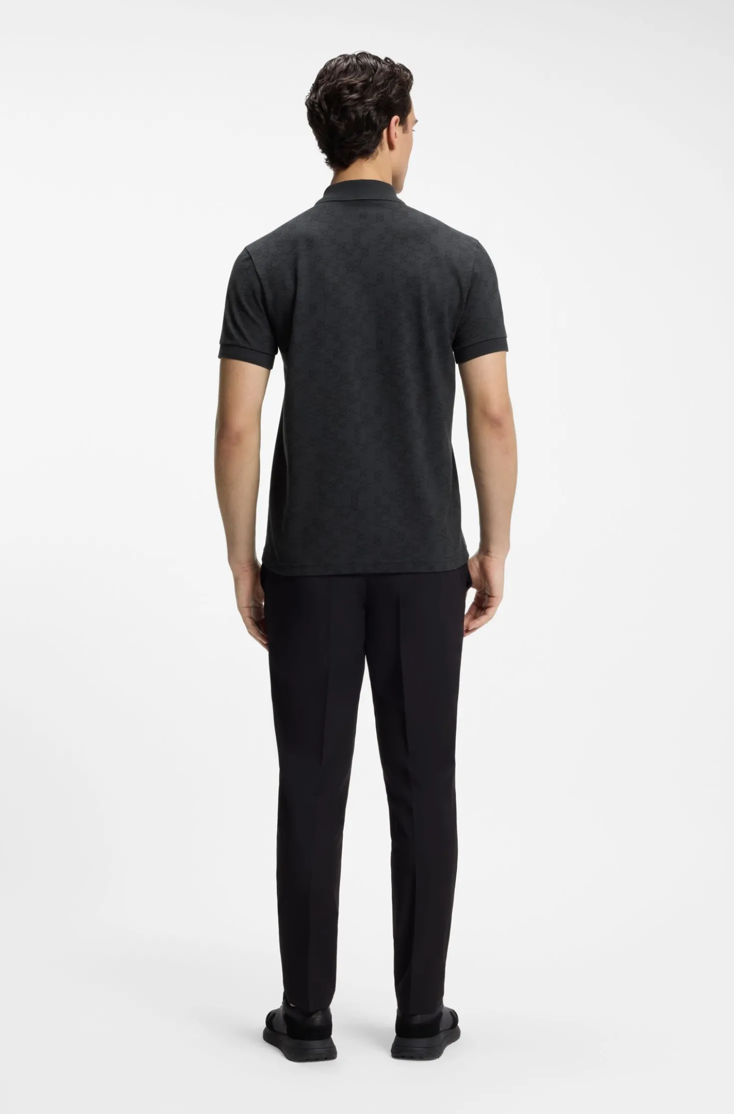 Poloshirt aus Baumwoll-Piqué mit Allover-Print
