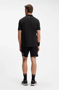 Poloshirt aus Stretch-Baumwolle mit tennisinspiriertem Logo