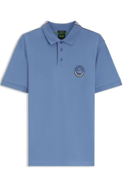 Poloshirt aus Stretch-Baumwolle mit tennisinspiriertem Logo