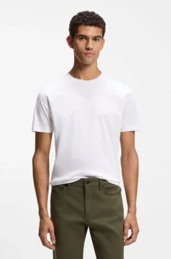 Porsche x BOSS T-Shirt aus merzerisierter Baumwolle mit Grafik-Print auf der Rückseite