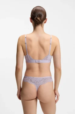 Premium Spitzen-Bralette mit plissiertem Mesh