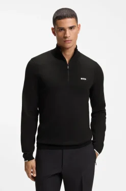 Pullover aus Baumwolle mit kurzem Reißverschluss