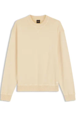 Pullover aus Baumwolle mit Ripp-Details an den Seitennähten